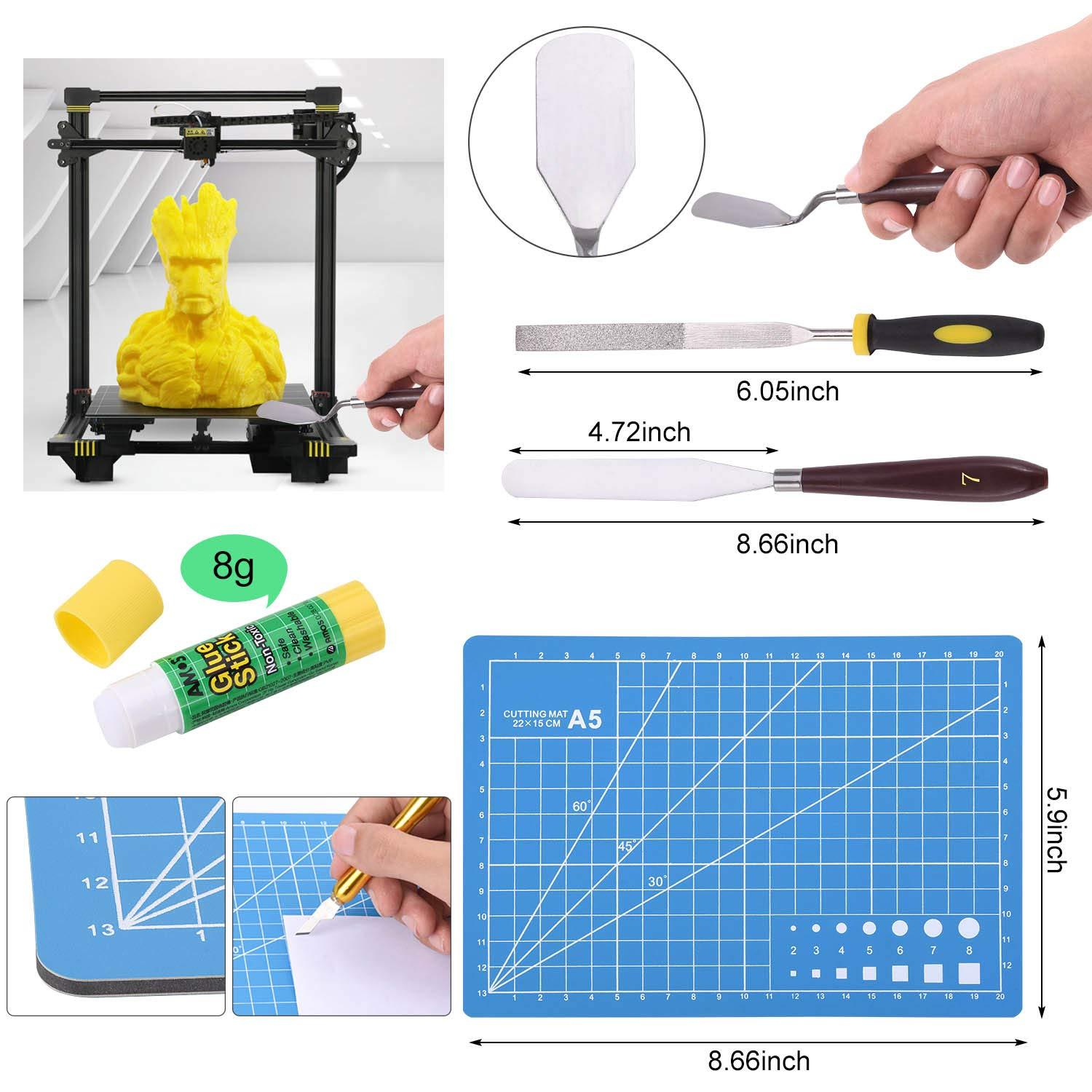 Kit Outils Imprimante 3D 38 Pièces - Nettoyage Ébavurage Modèles - Pince à Épiler Et Accessoires Complets