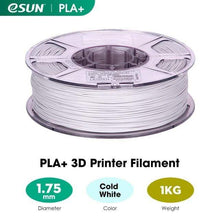 Charger l&#39;image dans la visionneuse de la galerie, eSUN 3D Printing Materials Cold White eSUN 3D Printer Filament PLA+ 1.75mm 1KG (2.2 LBS) Spool
