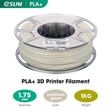 Load image into Gallery viewer, eSUN 3D Printing Materials Green eSUN Glow In The Dark 3D Printer Filament PLA+ 1.75mm 1KG (2.2 LBS) Spool