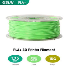 Charger l&#39;image dans la visionneuse de la galerie, eSUN 3D Printing Materials Peak Green eSUN 3D Printer Filament PLA+ 1.75mm 1KG (2.2 LBS) Spool